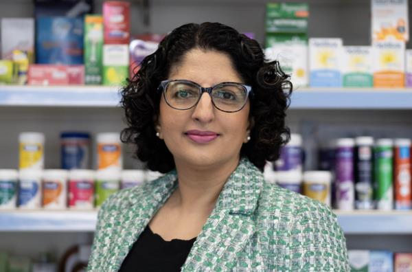 Reena Barai owns S G Barai pharmacy, which has been rebranded as part of a new NHS campaign