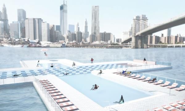 A 9,000-square-foot floating swimming pool will be making its debut in the East River this summer